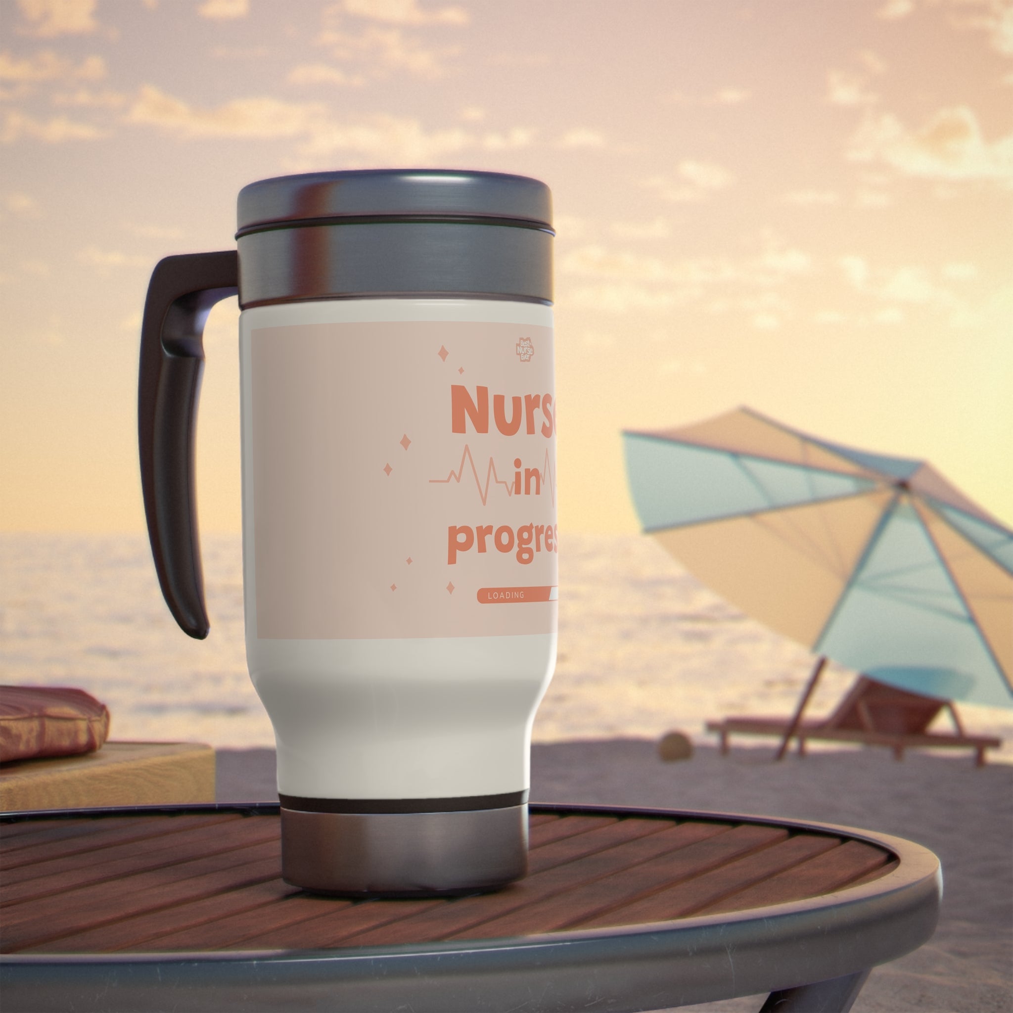 Stainless Steel Mug with Handle: Nurse In Progress